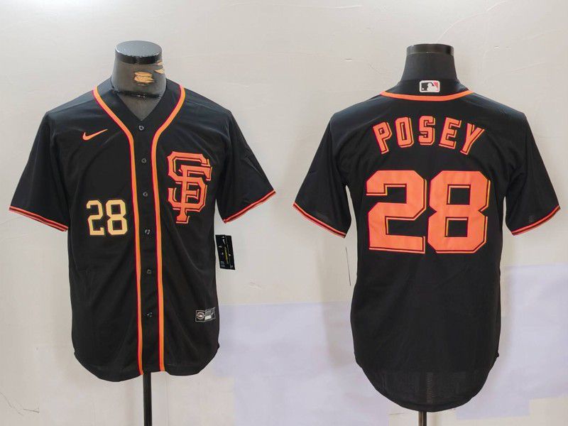 Men San Francisco Giants #28 Posey Black Game 2024 Nike MLB Jersey style 9021->san francisco giants->MLB Jersey